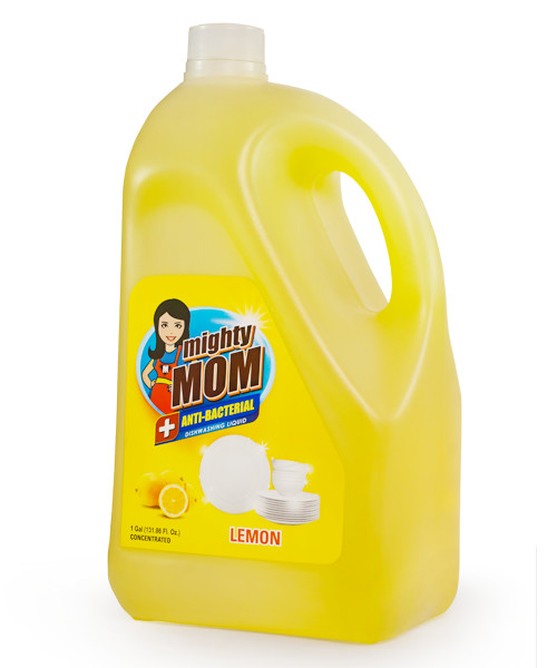 Mighty Mom Antibacterial Dishwashing Liquid Lemon 1 Gallon