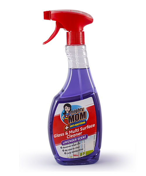 Mighty Mom Antibacterial Glass & Multi Surface Cleaner Lavender 500mL